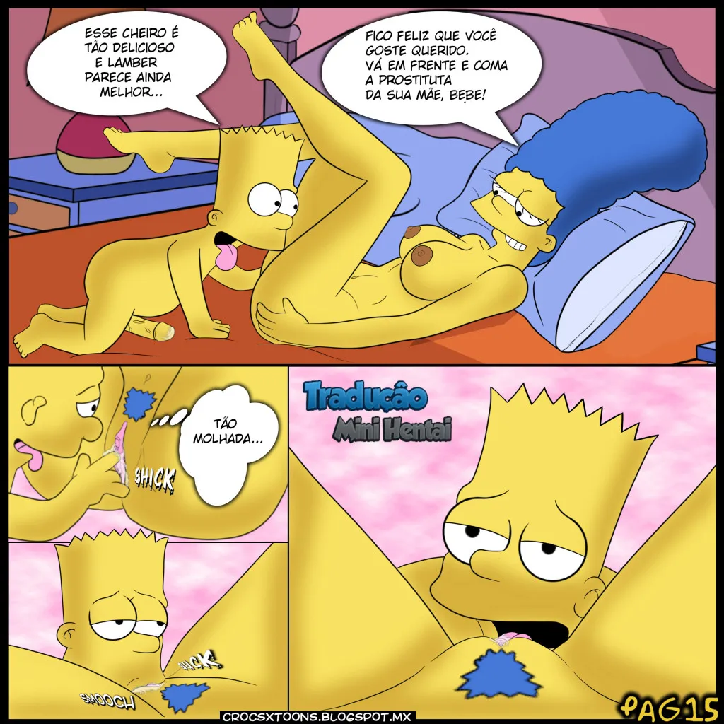 Os Simpsons Hentao : Marge subindo pelas paredes e fodendo com o Bart